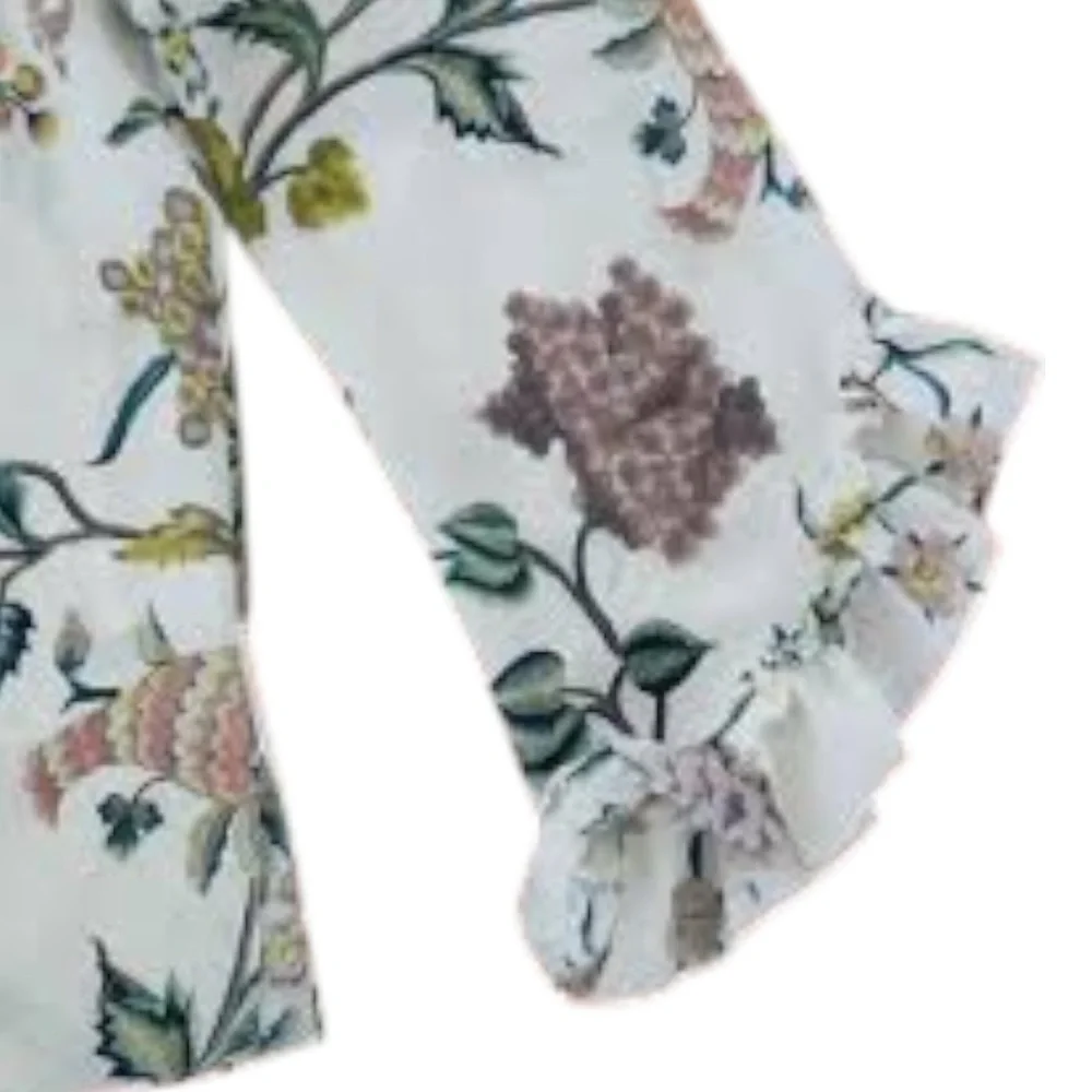 NWT $398. Kobi Halperin Gwenn Silk Floral Ruffle Blouse Size S - Picture 5 of 8